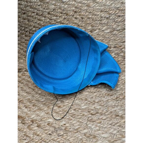 Blue Beaded Crystals Kentucky Derby Hat Wedding Church Dressy Special Occasion main image 4